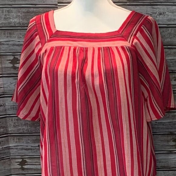 Universal THREAD Pink and Red Striped Top NWOT - Picture 6 of 6